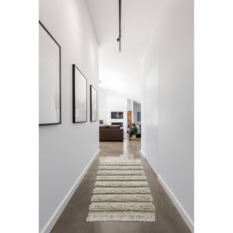 Savannah Cotton Fringe Bath Runner Taupe - VCNY