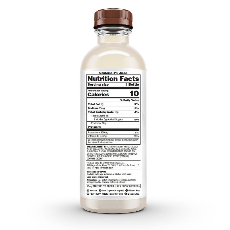 Bai Molokai Coconut Antioxidant Water - 18 fl oz Bottle