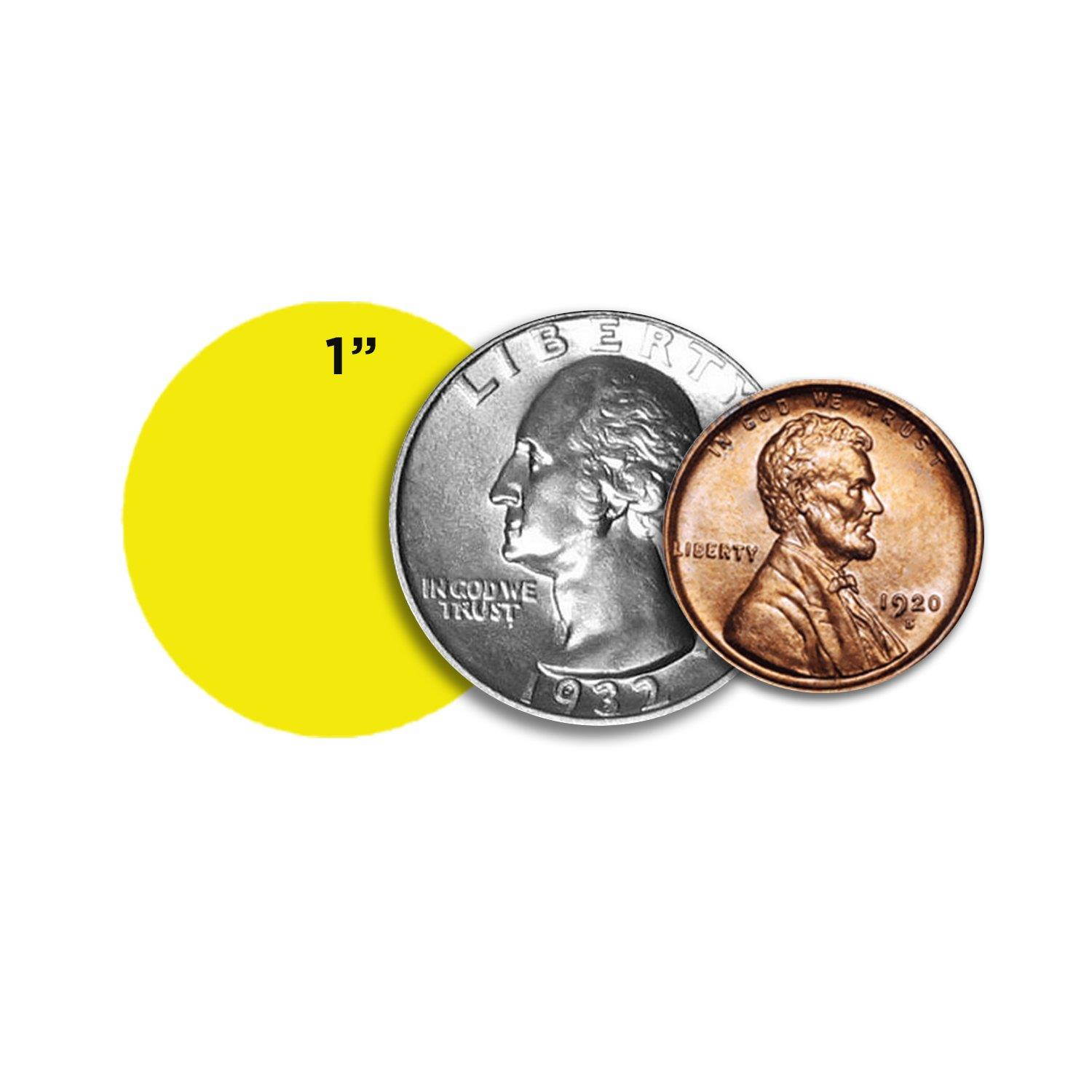 ChromaLabel 1 inch Removable Color-Code Dot Labels | 1,000/Dispenser Box (Yellow)