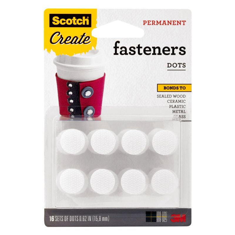 Scotch Fastener Dots Permanent 16ct - White