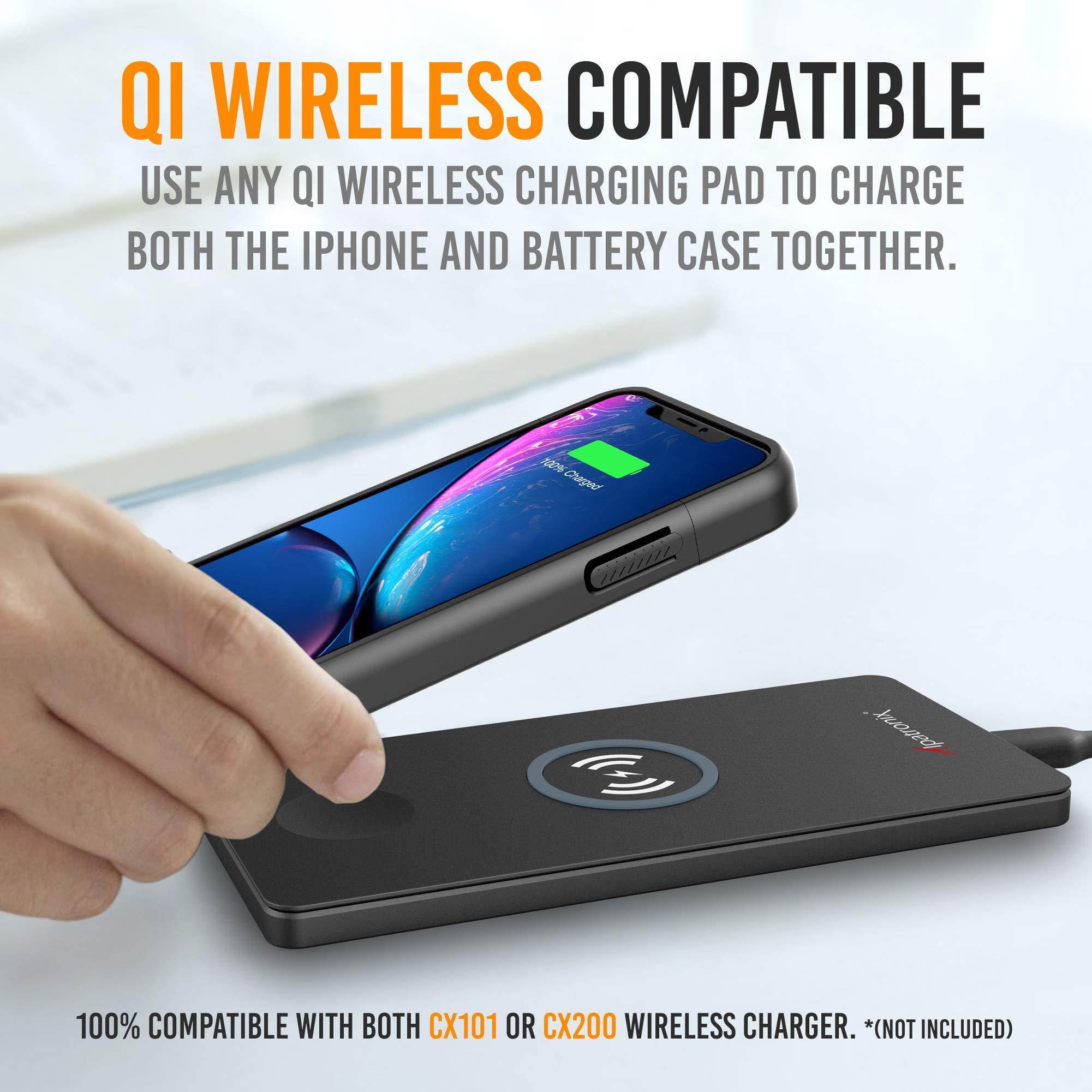 Alpatronix iPhone XR Battery Case, 3500mAh Ultra Slim Portable Protective Extended Charger Cover with Qi Wireless Charging Compatible with iPhone XR (6.1 inch) BXXrt - (Black)