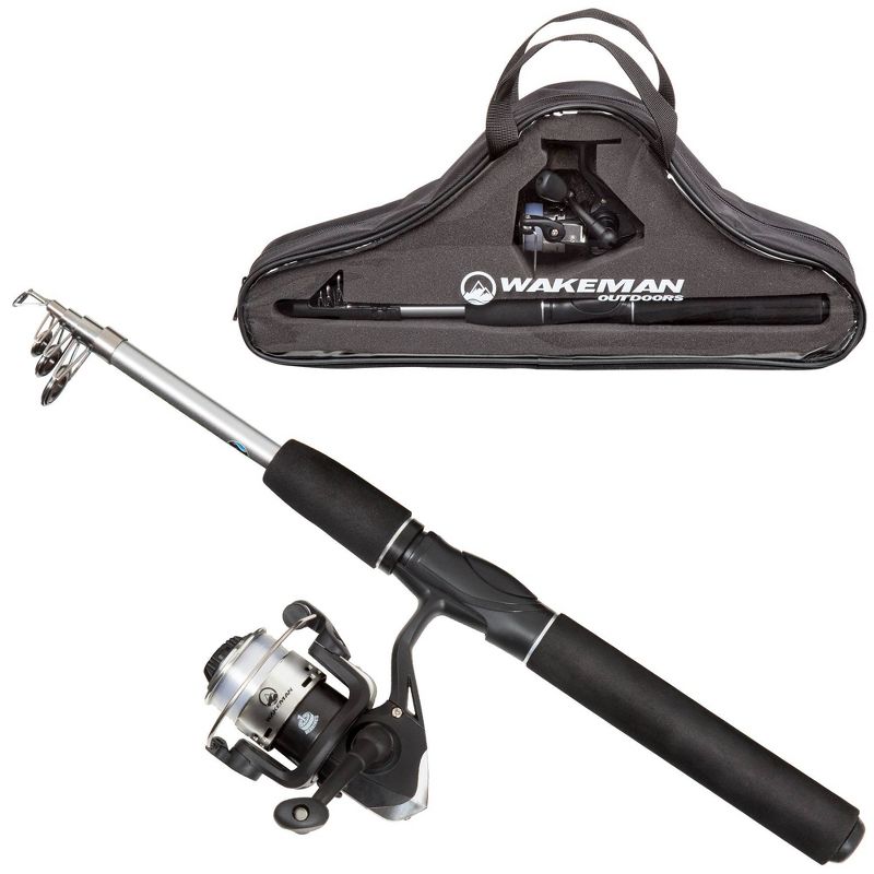 Wakeman Fishing Rod and Reel Combo - Black/Silver
