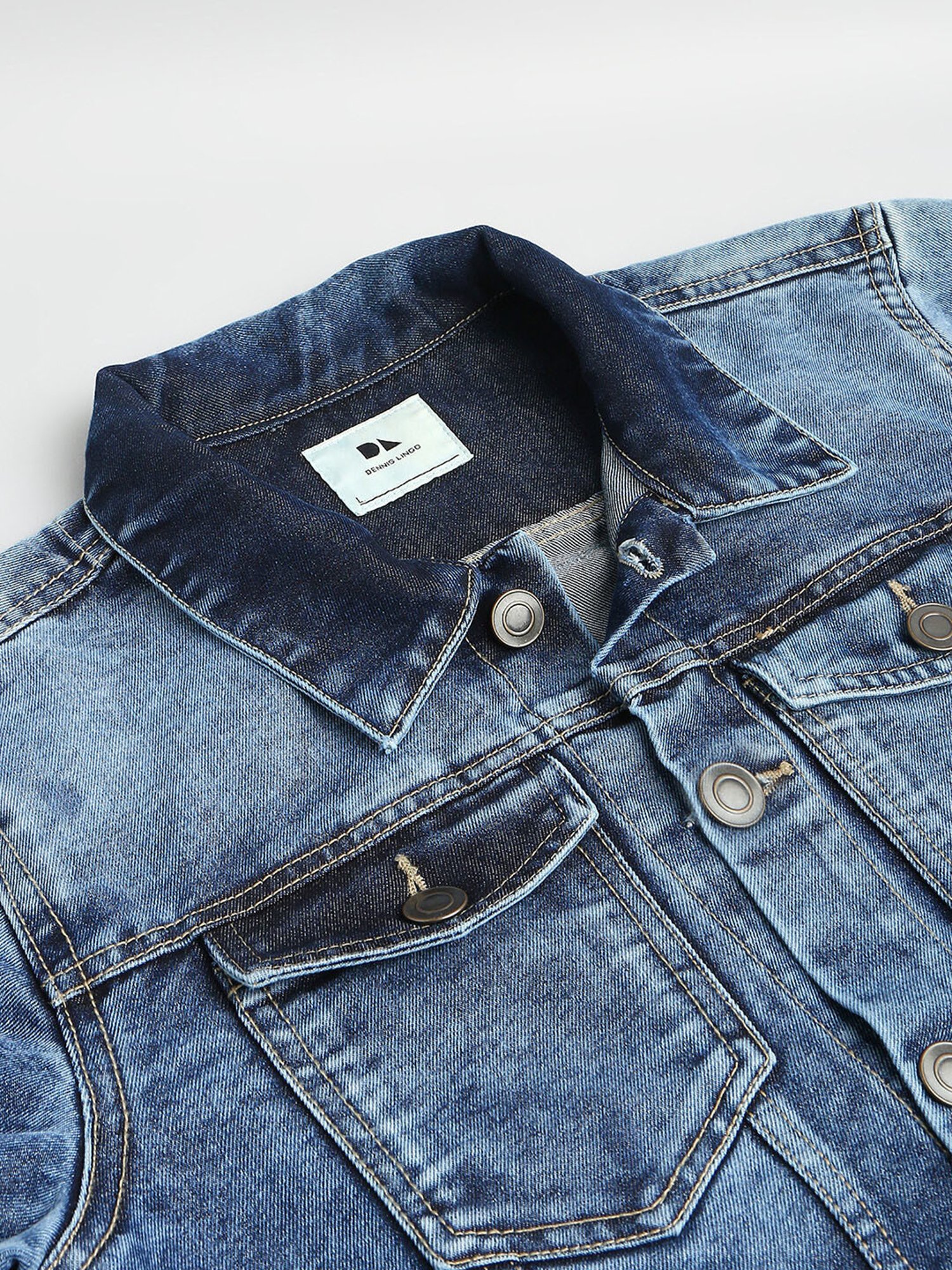 Dennis Lingo Shaded Indigo Regular Fit Denim Jacket