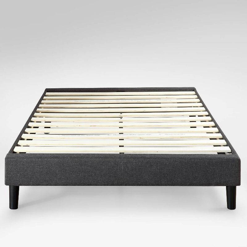 King Curtis Platform Bed Frame Charcoal Heather - Zinus