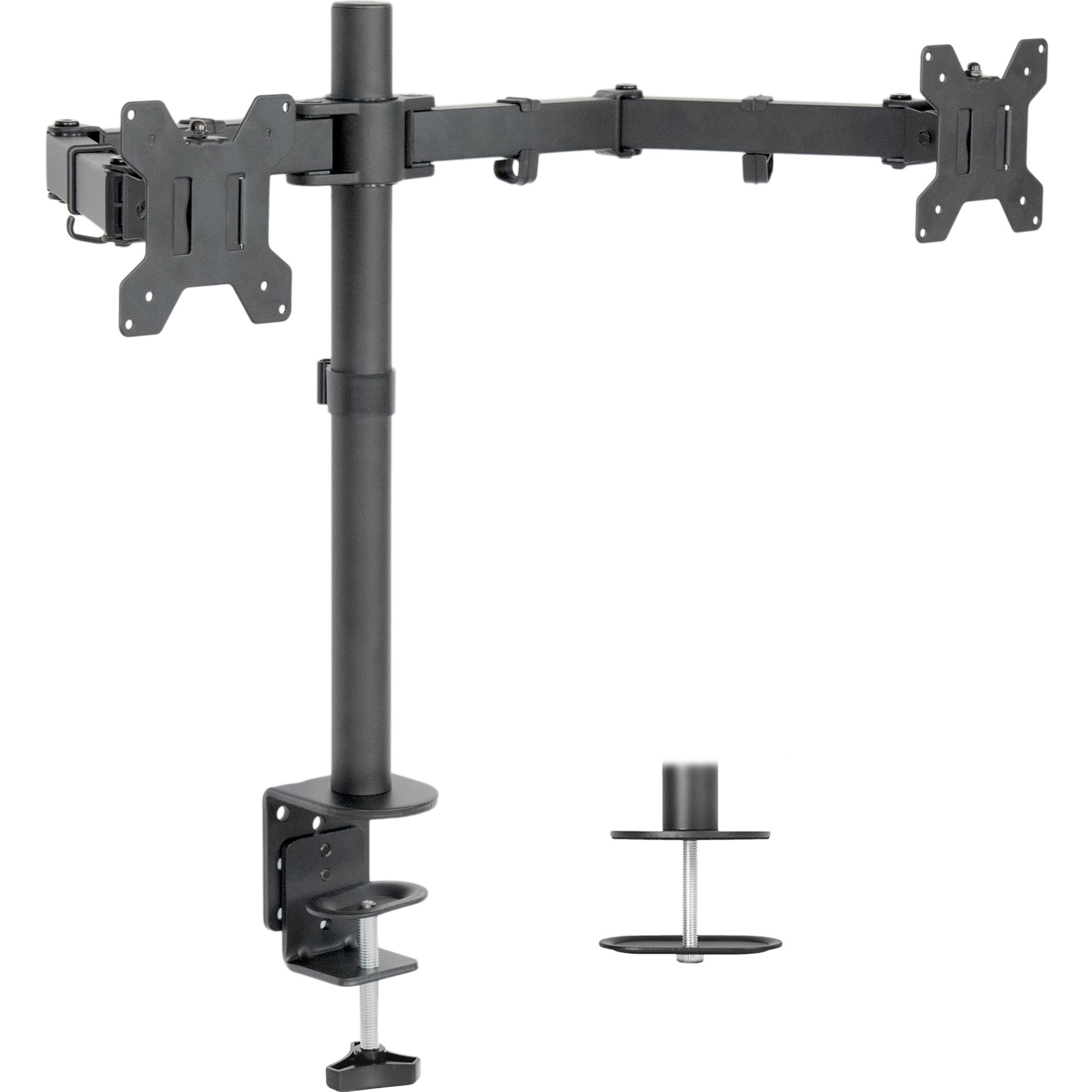 VIVO Dual LCD Monitor Desk Mount Stand Heavy Duty Fully Adjustable Fits 2 Screens up to 27" (STAND-V002)
