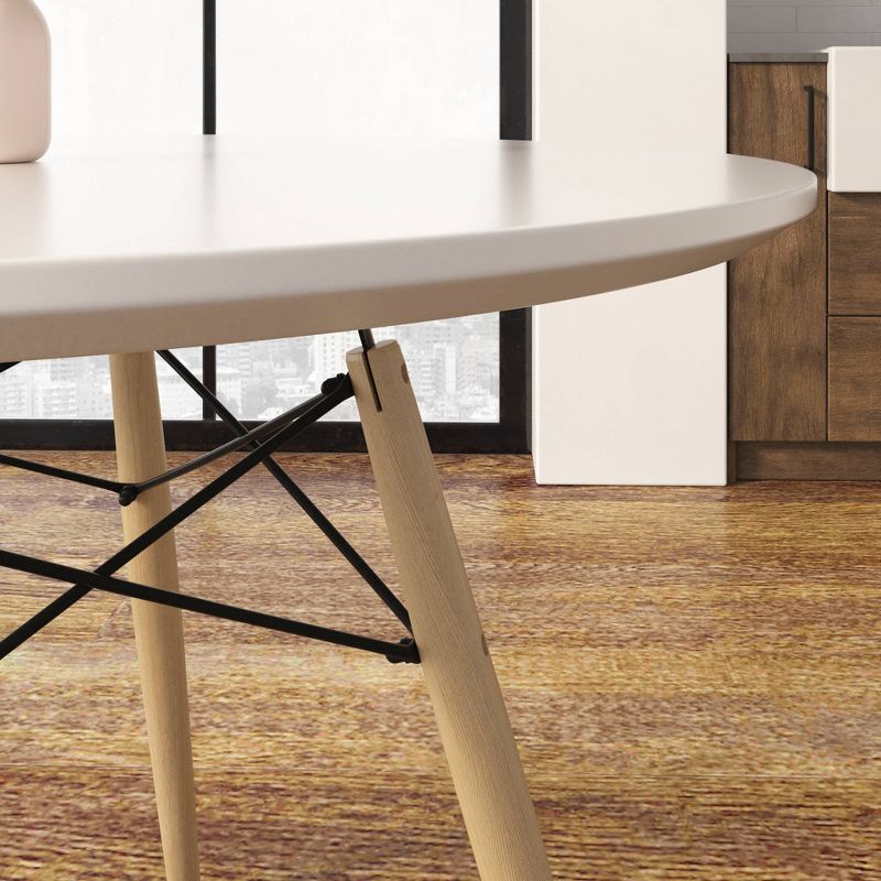 39.5" Parisian Round Dining Table White/Natural - Aeon