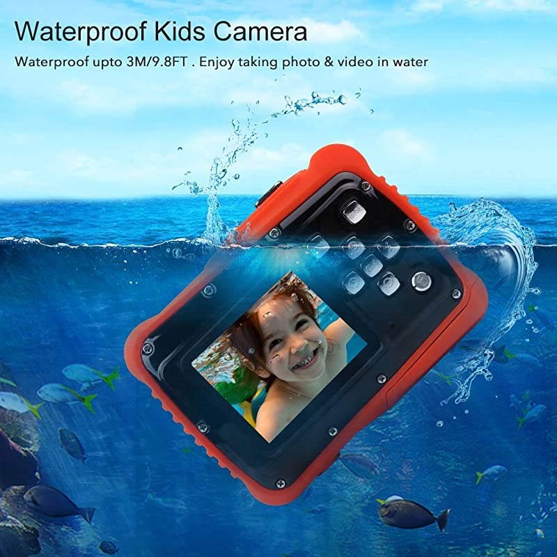 Waterproof Mini Kid Camera High Definition 12MP HD 3M Underwater Swimming Digital Camera Camcorder 2.0 Inch LCD Display Include 32 TF Card (Black)