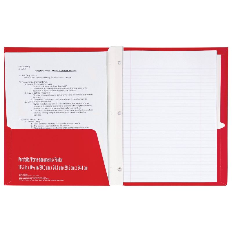 Five Star Paper Portfolio Pocket and Prong Random Color - Mead