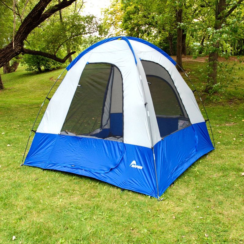 Napier Sportz Dome-To-Go Universal CUV/SUV/Van Vehicle Cargo Portable 3 Season 4 Person Outdoor Camping Ground Tent with Optional Awning, Blue/Gray
