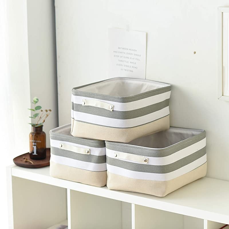 Storage Baskets 3Pack Dog Toy Baskets with Handles Storage Bins Set Works As Baby Storage Toy Storage Nursery Baskets Lattice 157L&times;118W&times;83H inch