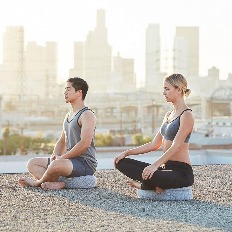 Brentwood Home Crystal Cove Meditation Cushion, Buckwheat Zafu Oval Floor Pillow, Made in California