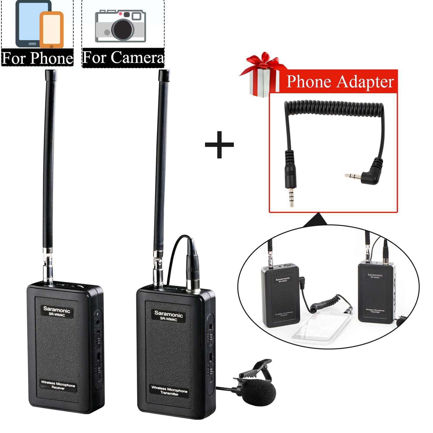 Wireless Lavalier Microphone fo iPhone 11 X 8 8 Plus 7 7 Plus 6 6s, Saramonic Lapel Mic System for iOS Smartphone iPad DSLR Cameras Camcorder Canon 6D Nikon Sony DV Recoder YouTube Vlog