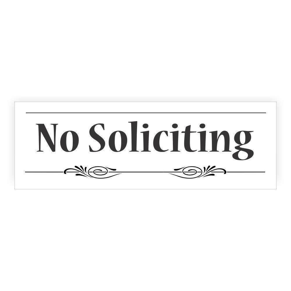 Decorative No Soliciting Sign (White) - Medium
