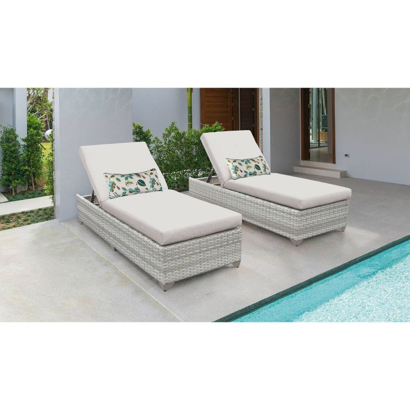 Fairmont 2pk Patio Chaise Lounges - Ash - TK Classics