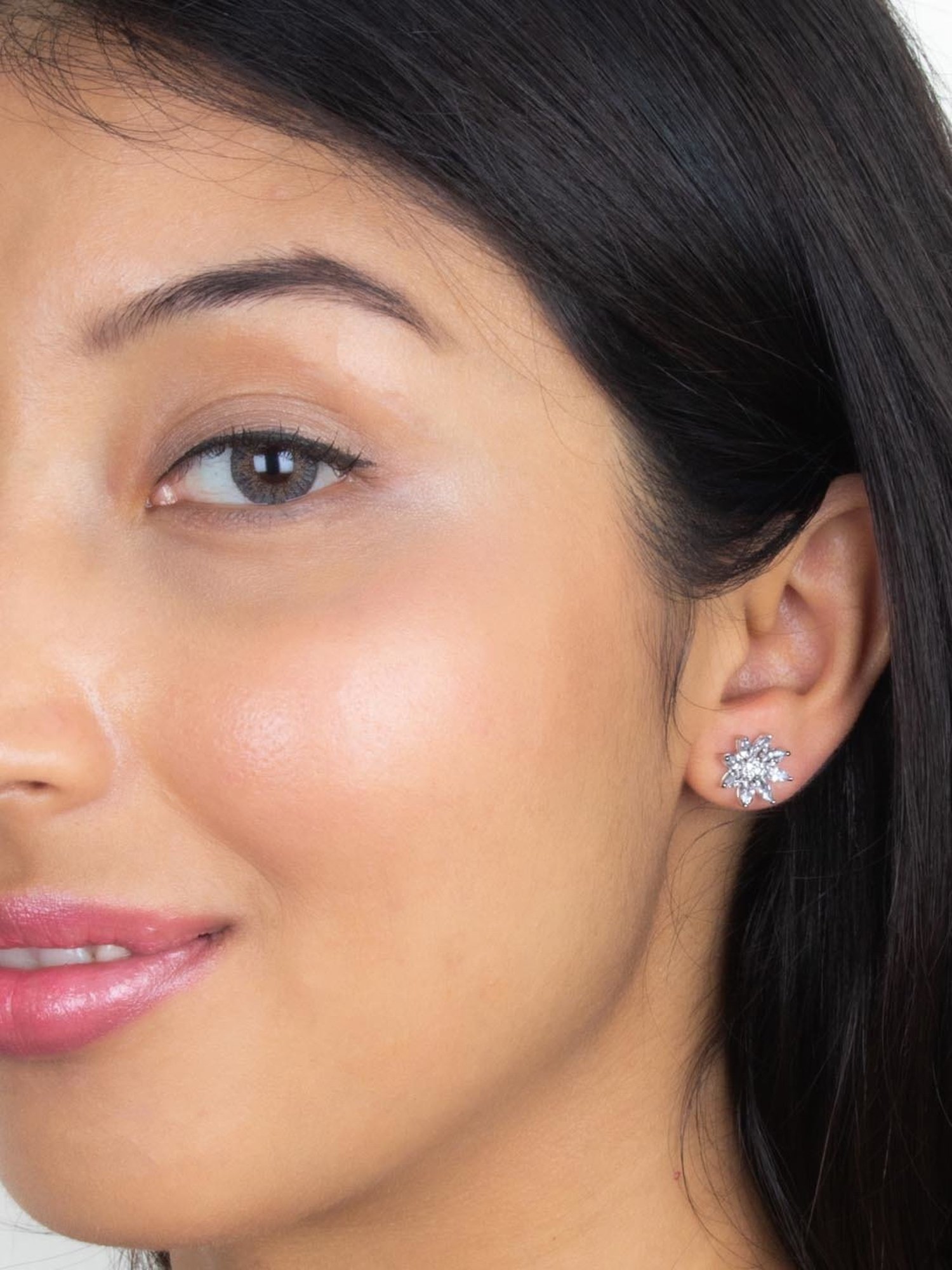 Ornate Jewels 92.5 Sterling Silver Flower Earrings for Women