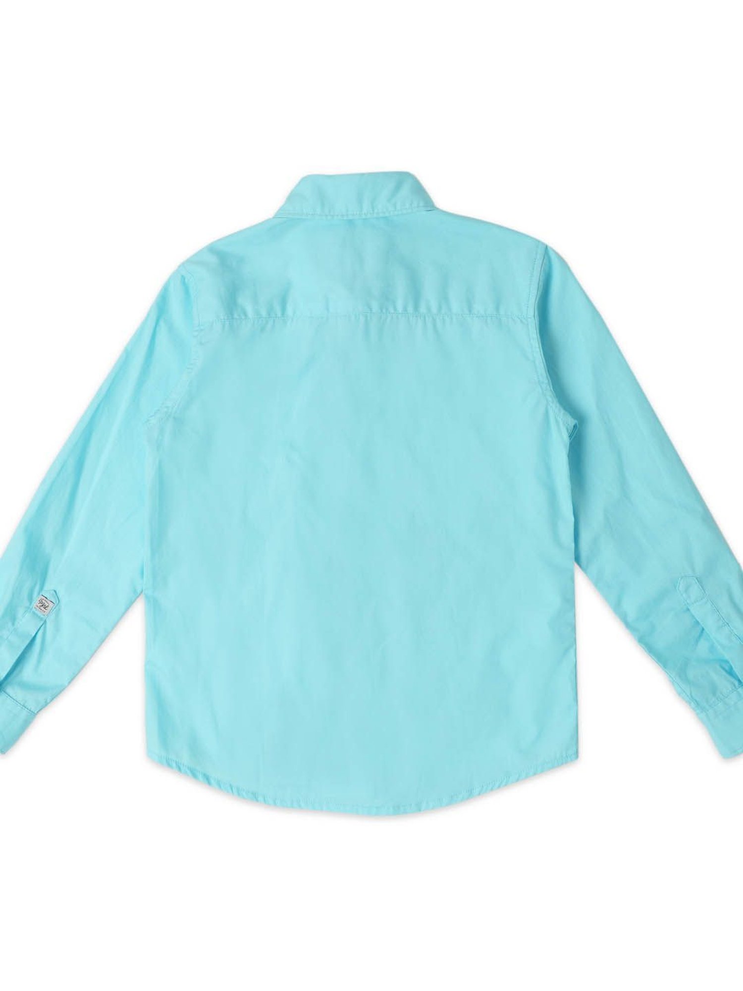 Pepe Jeans Boys Blue Solid Full Sleeves Shirt