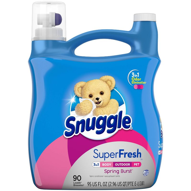 Snuggle Plus Super Fresh Liquid Fabric Softener, Spring Burst, 95 fl oz , 90 Loads