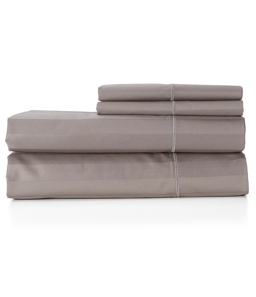 Luxury Hotel 600 Thread-Count Supima Cotton Striped Sheet Set with FabFit Technology