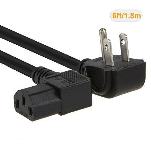 CableCreation 6 Feet 18 AWG Universal Power Cord for NEMA 5-15P Angle Type to IE