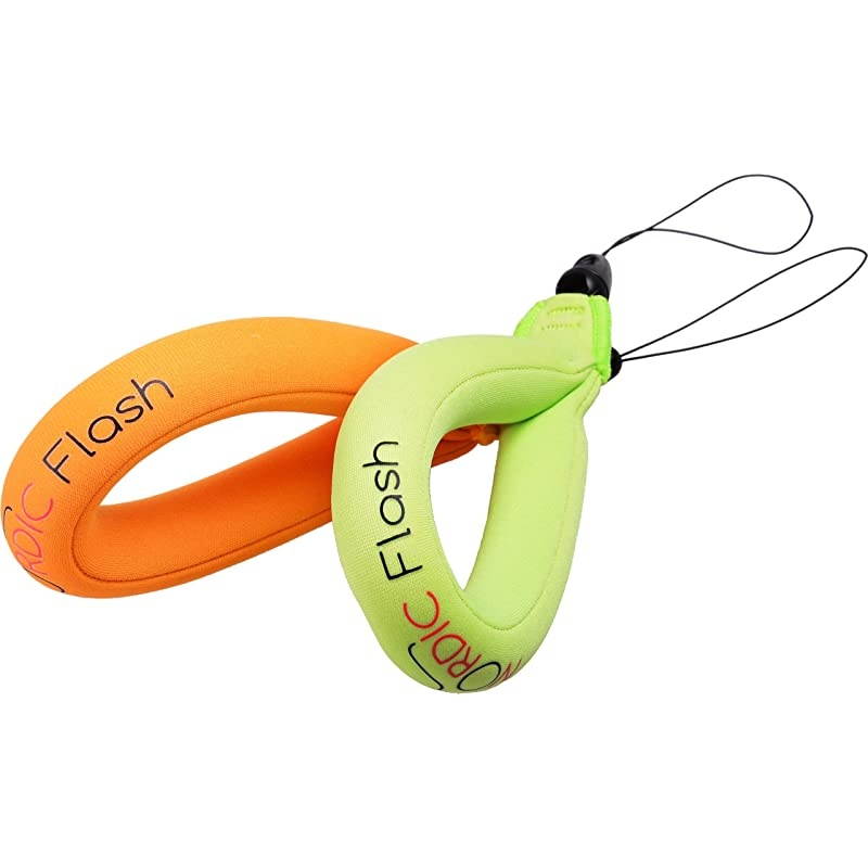 Waterproof Camera Float 2Pack Floating Strap for Underwater GoPro Panasonic Lumix Nikon AW110 Canon D20 amp D30 Fujifilm Olympus Tough Floats Your Device Green amp Orange