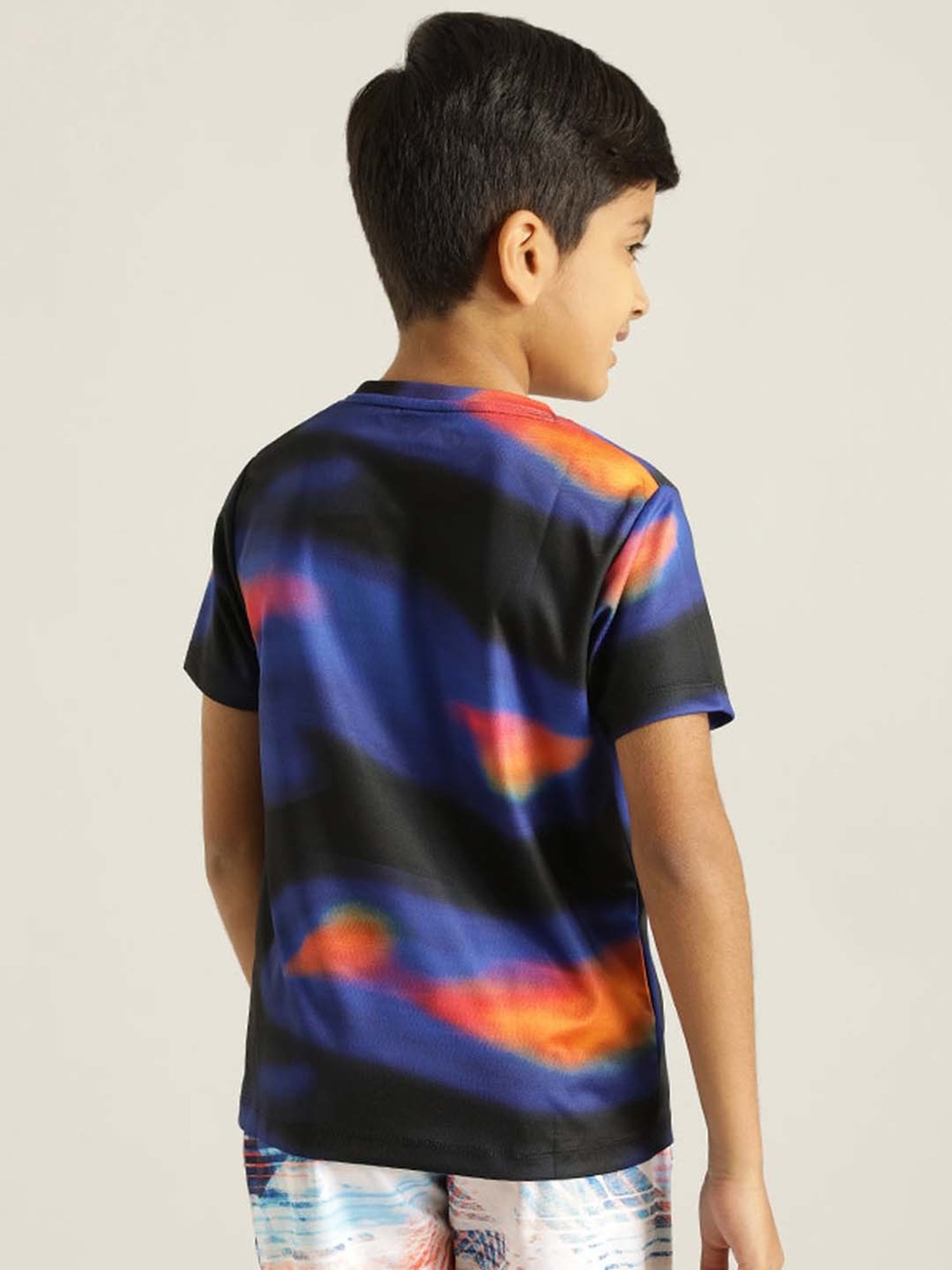 Indian Terrain Kids Black & Blue Printed T-Shirt