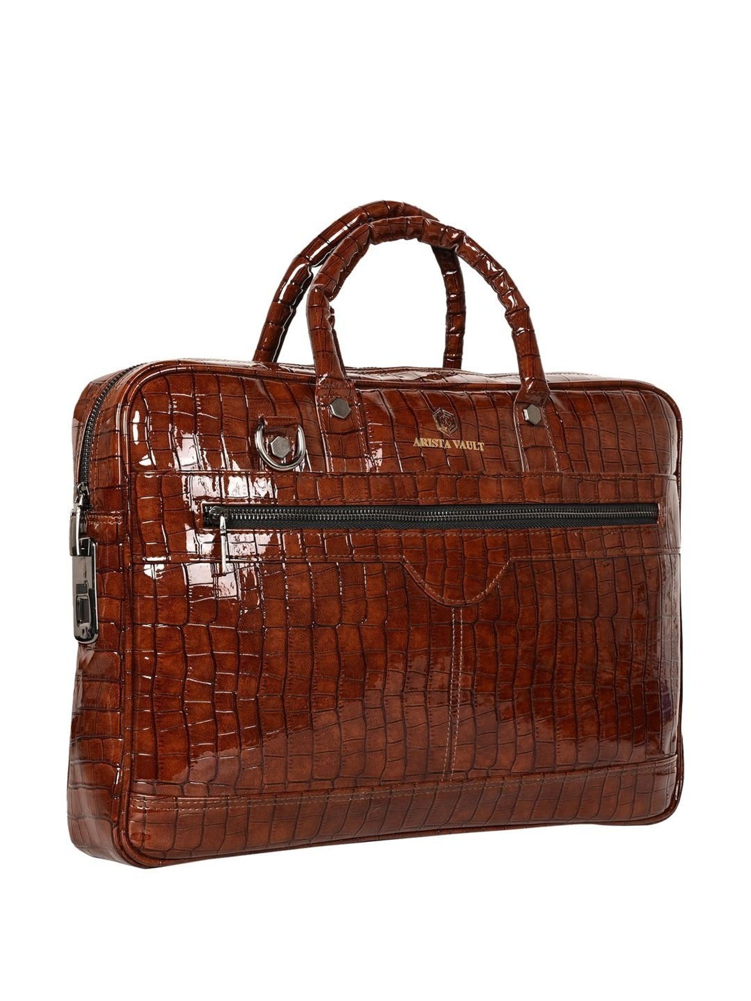 Arista Vault Brown PU Medium Laptop Messenger Bag