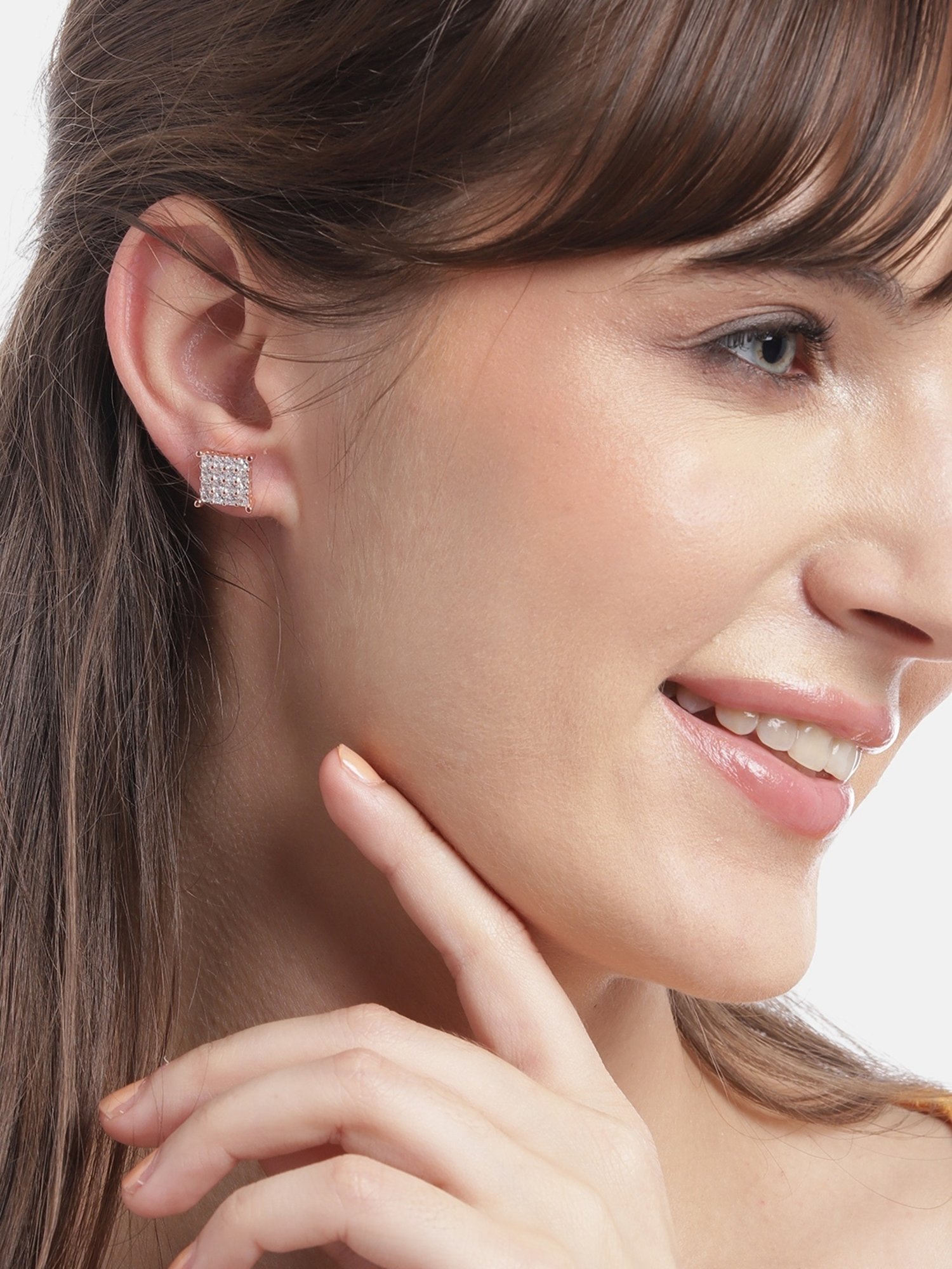 Zavya 92.5 Sterling Silver Eternal Shimmer Stud Earrings for Women