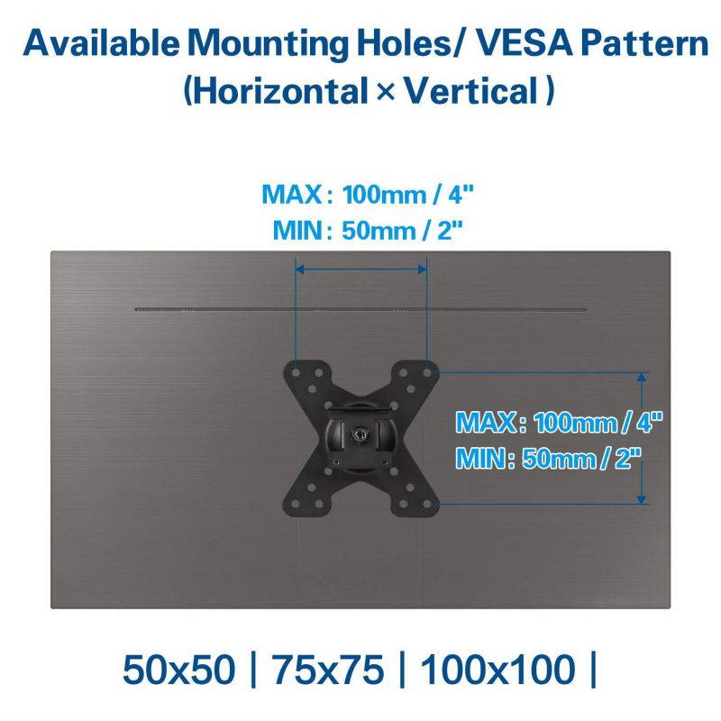 Mounting Dream MD2463 TV Monitor Wall Mount Bracket for Most 10-26 Inch LED, LCD Flat Screen TV and Monitors, with Full Motion Swivel Articulating Arm, up to VESA 100x100mm and 33 lbs