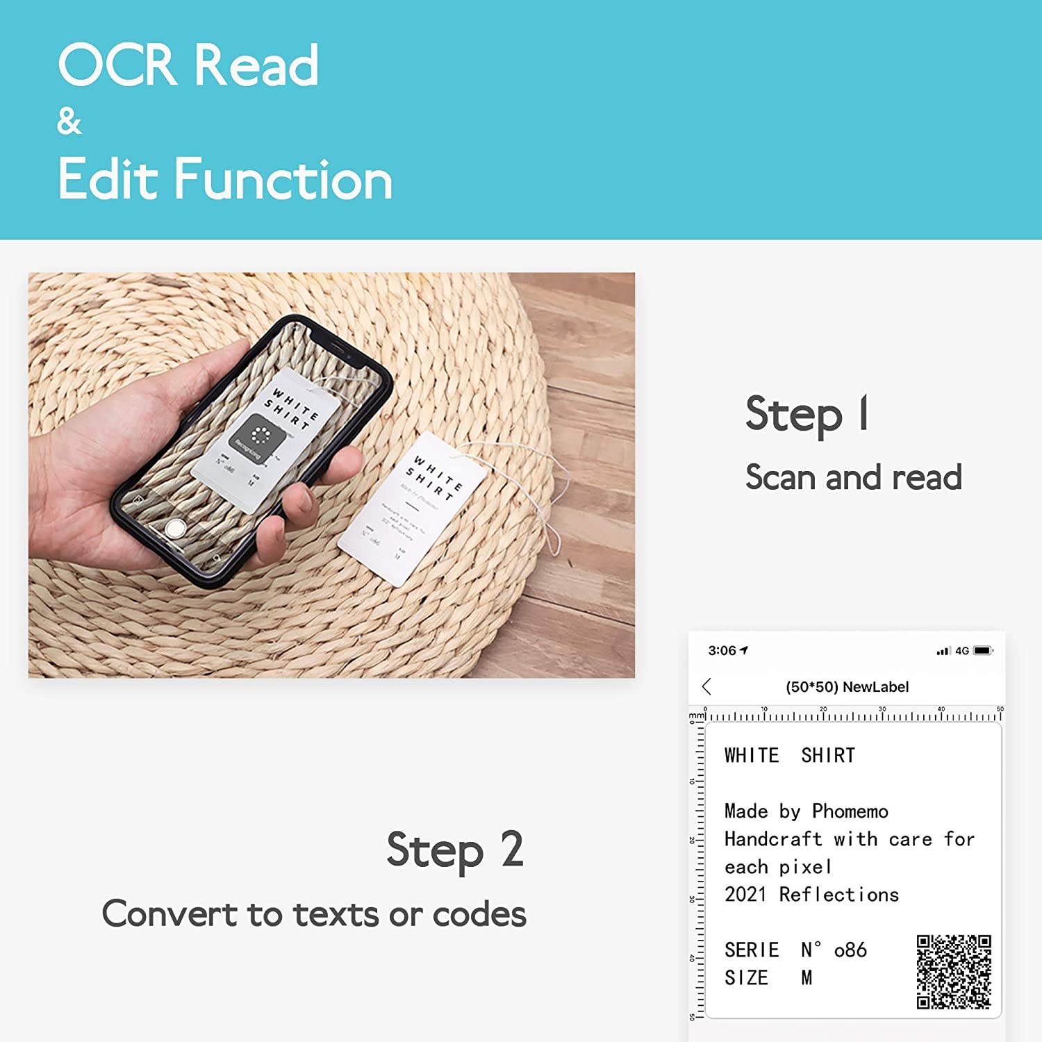 M110 Wireless Thermal Label Printer Portable Bluetooth Label Maker Machine Barcode Printer for iPhone and Android Phones