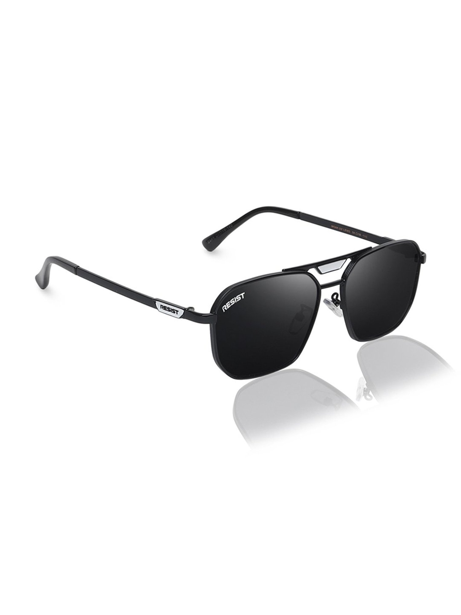 Resist Eyewear Black Square UV Protection Unisex Sunglasses