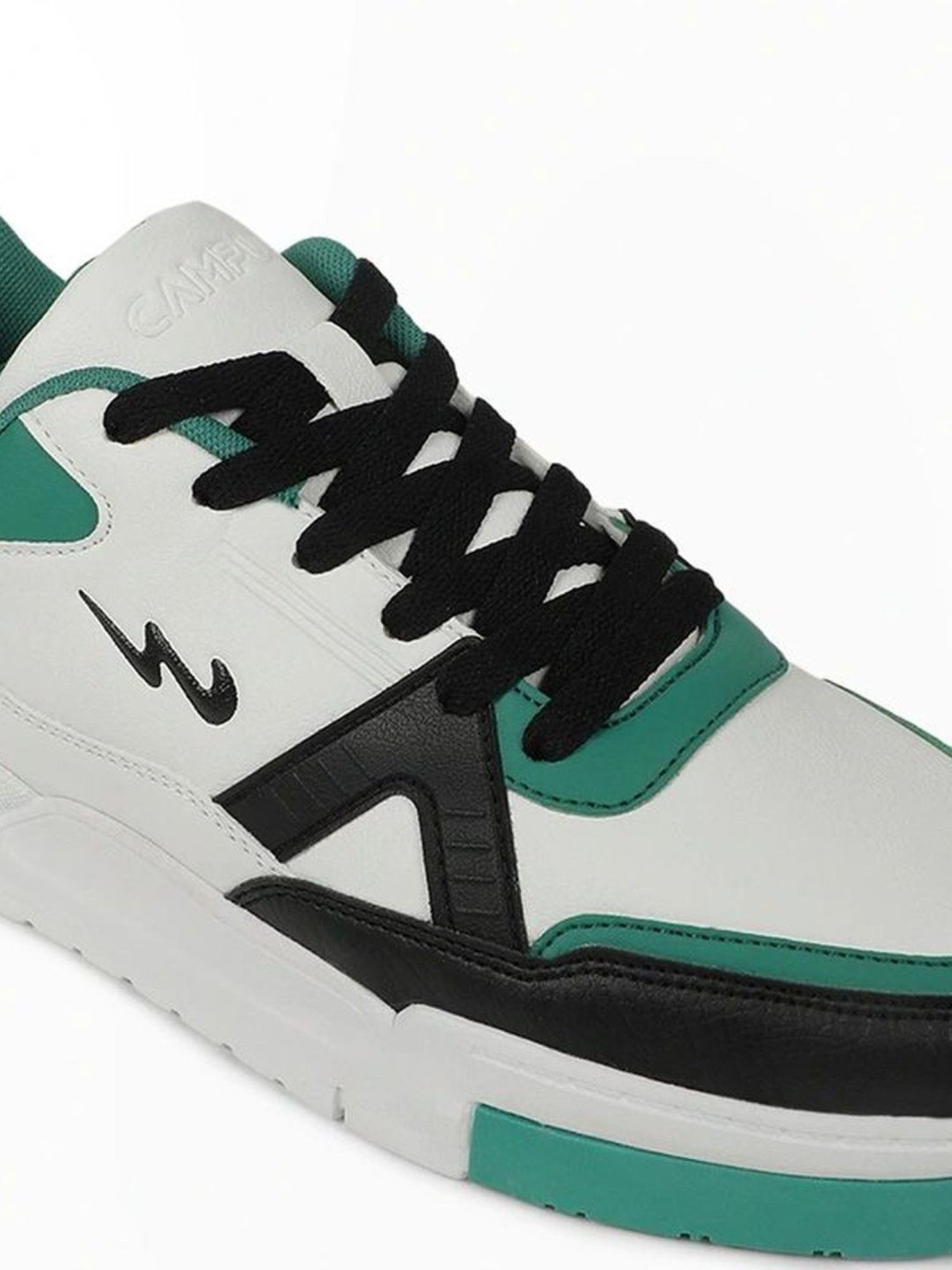Campus Men's White & Green Casual Sneakers
