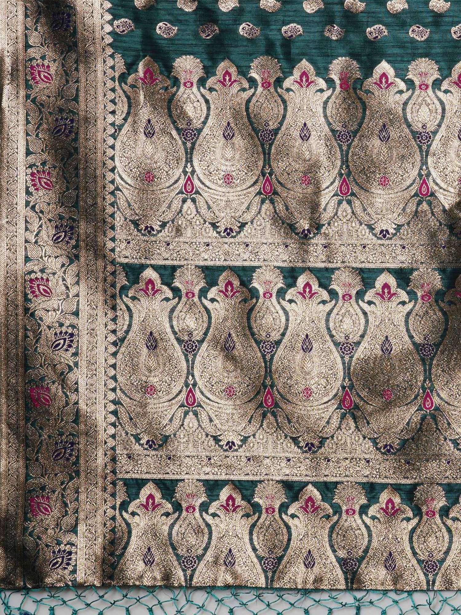 Saree Mall Blue Woven Saree With Unstitched Blouse