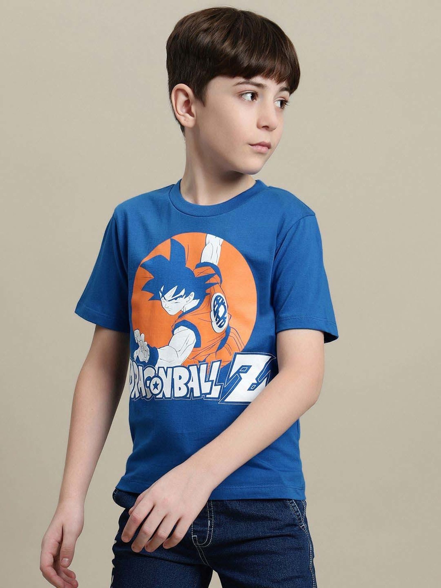 Kidsville Boys Blue Cotton Printed T-Shirt