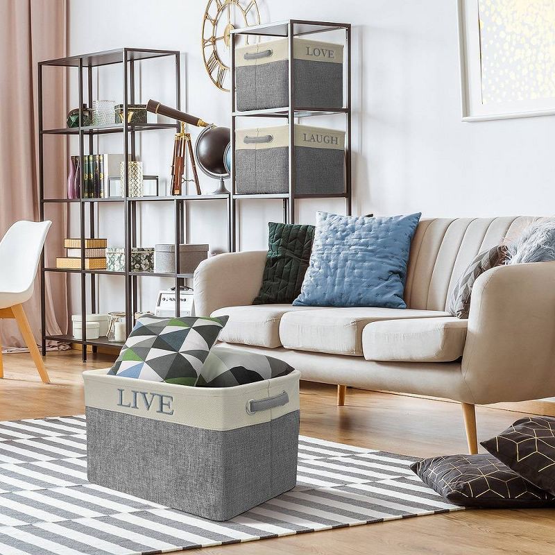 Sorbus 3pk Twill Storage Basket Set Love Live Laugh