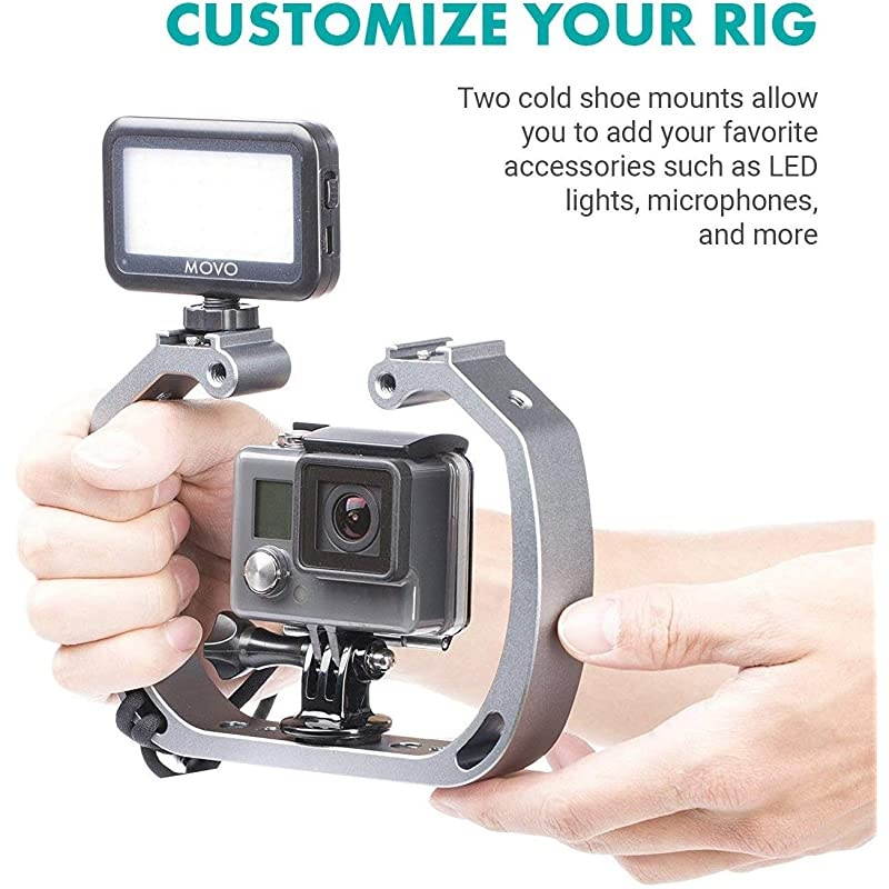 GBU70 Underwater Diving Rig for GoPro Hero with Cold Shoe Mounts Wrist Strap Works with HERO3 HERO4 HERO5 HERO6 HERO7 HERO8 and DJI Osmo Action Cam Perfect Scuba Gear GoPro Accessory