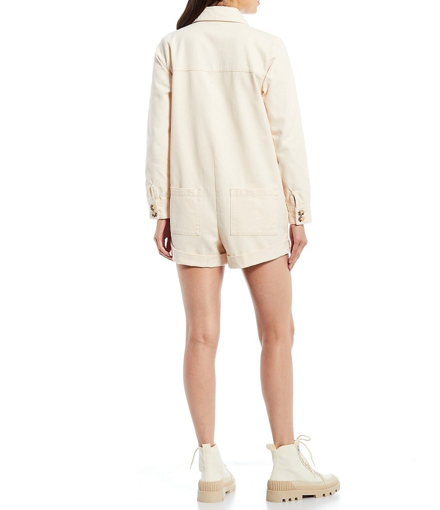 Every Stripe Long Sleeve Button Front Romper