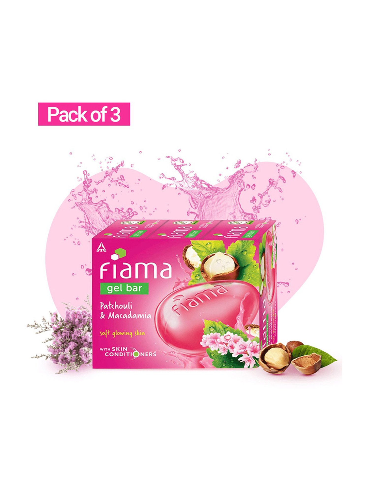 Fiama Patchouli & Macadamia Gel Bar - Pack of 3