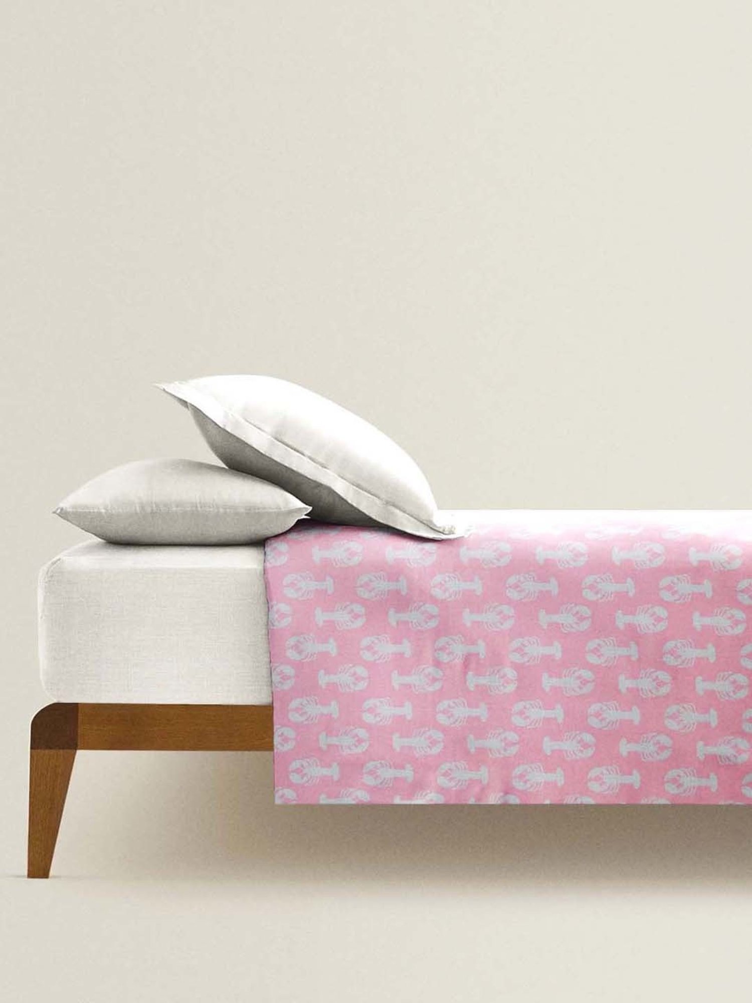 The Baby Atelier Pink Crab Organic Junior Queen Bed Cover
