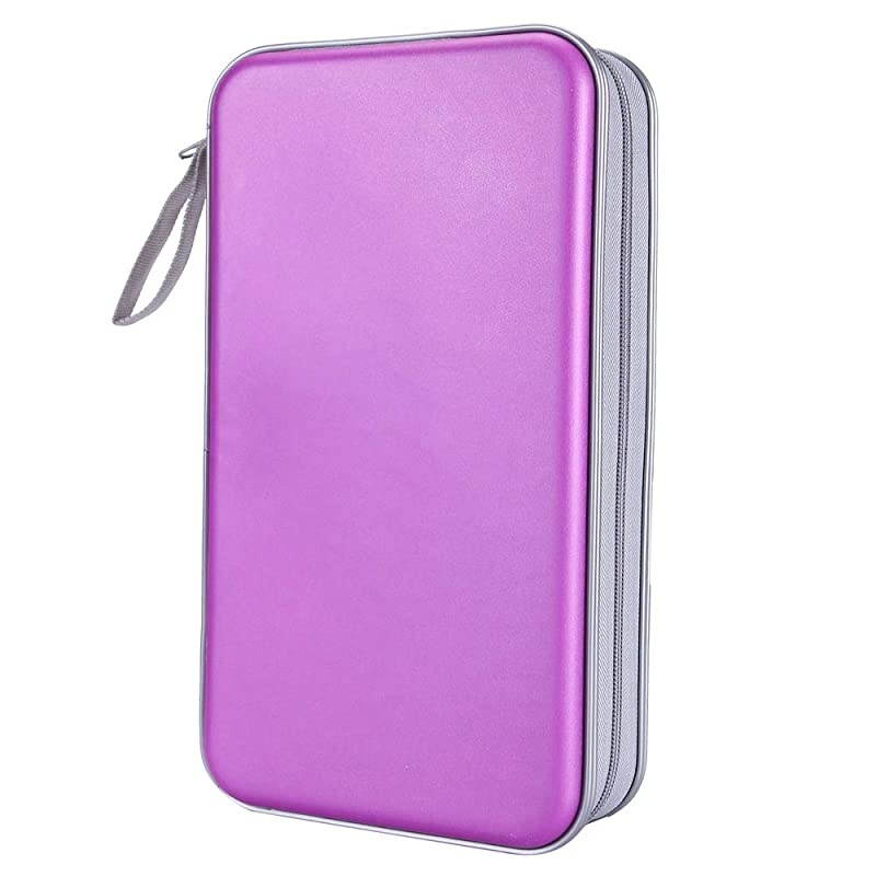 80 Capacity Heavy Duty CDDVD Wallet Binder Storage Case Bag Holder Booklet Purple