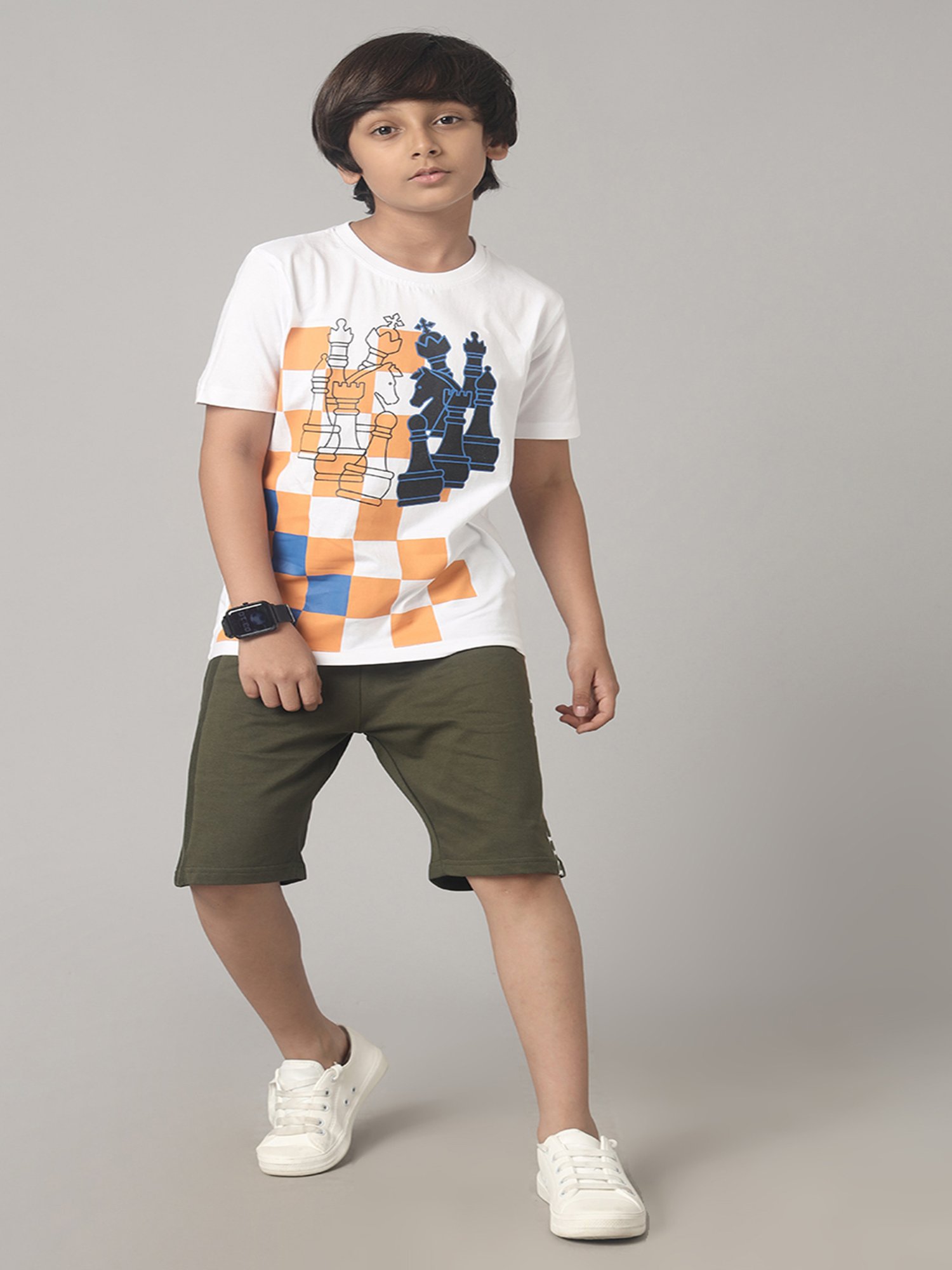 Under Fourteen Only Kids White Printed T-Shirt