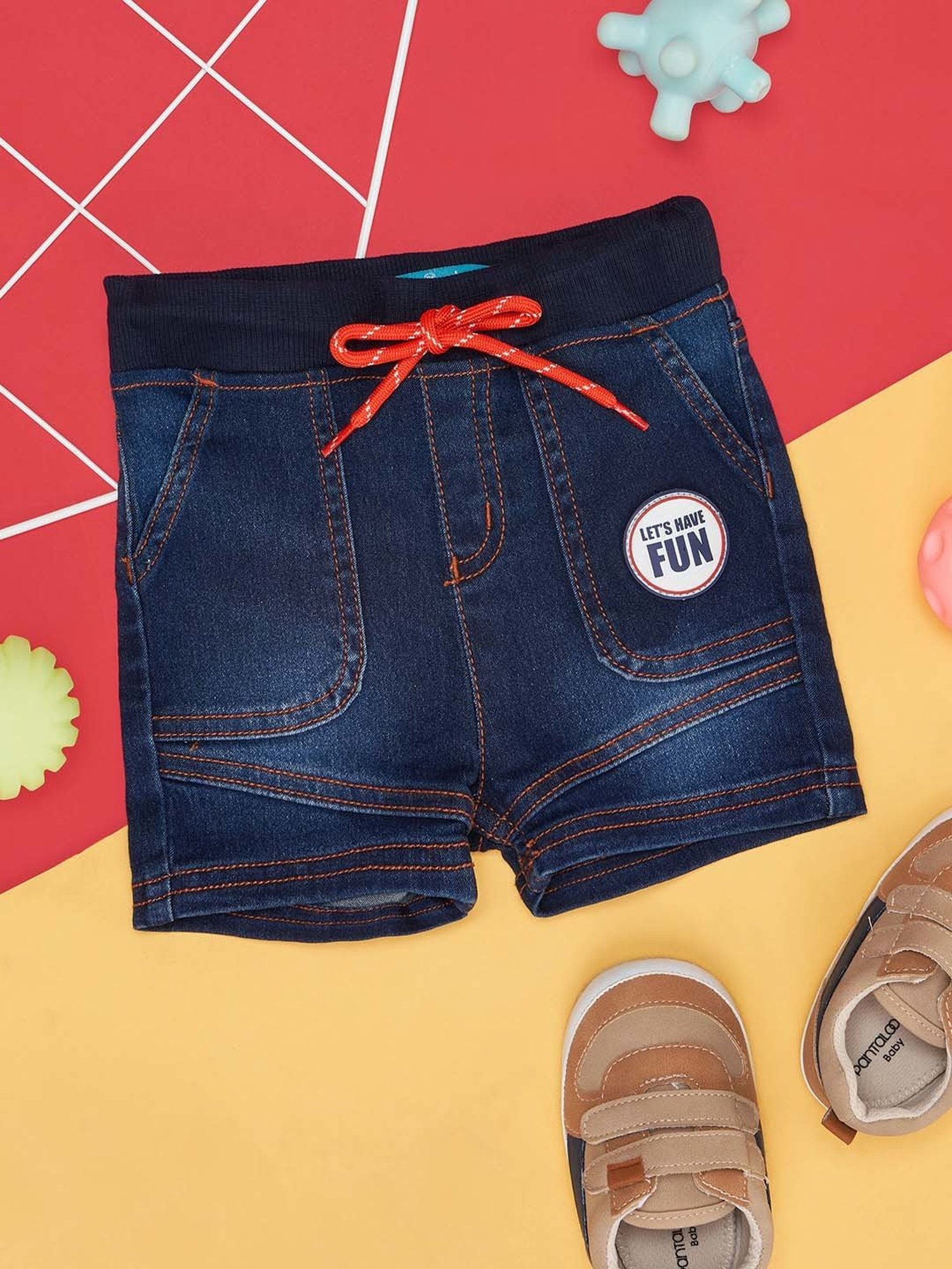 YU by Pantaloons Kids Navy Cotton Cut N Sew Shorts