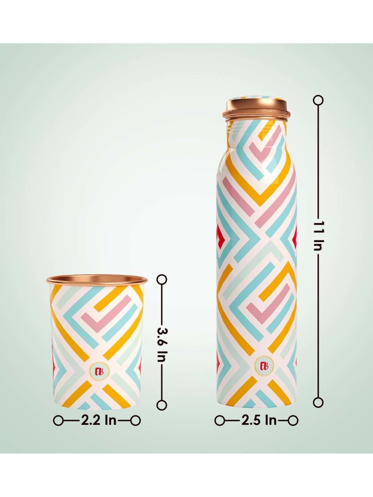 Everything Beautiful White & Yellow Copper Water Bottle & Glass Set