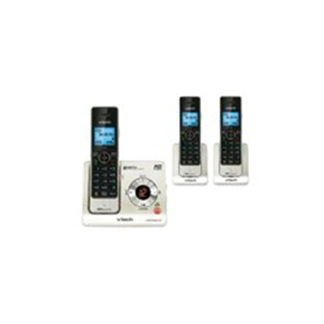ATT-Vtech 80-7724-00 3 Handset Cordless DECT 1.9GHz Digital Integrated Answering Device - Silver & Black
