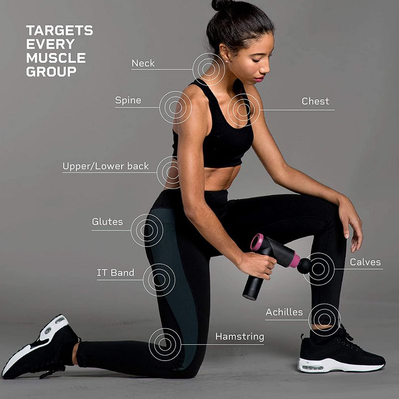 Lifepro LPSNCMRED Sonic Mini Compact Quiet Personal Handheld Deep Tissue Muscle Percussion Massage Relief Therapy Massager Ball Gun Machine, Red