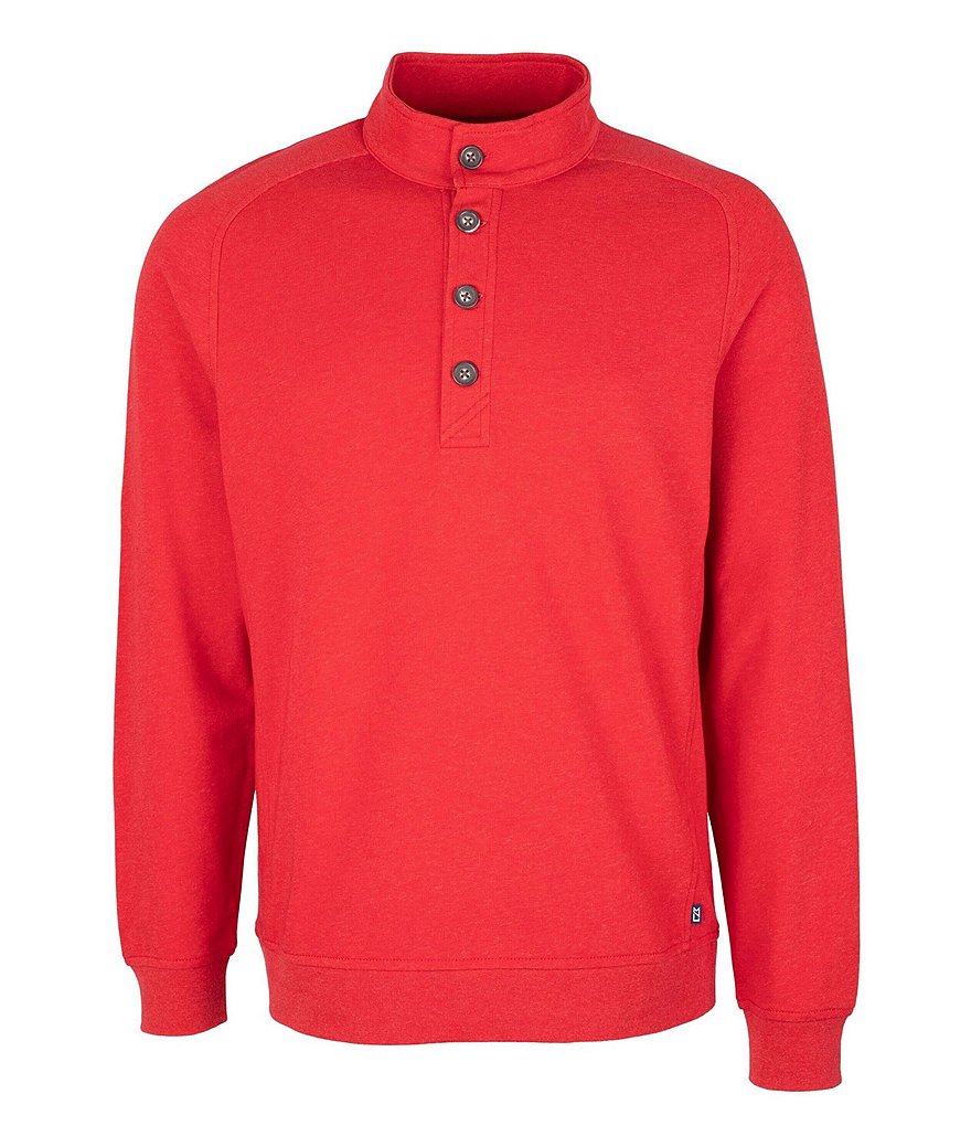 Cutter & Buck Saturday Long-Sleeve Mock French Terry Knit Sweatshirt