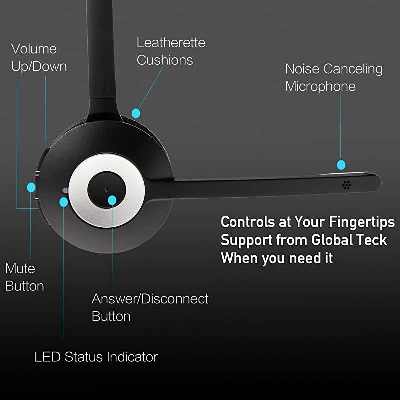 Wireless DECT Headset for MiVoice 6930, 6940 Phones | This Headset is only Compatible with 6930 and 6940 Models | Includes Two Bonus Soft Leatherette Cushions