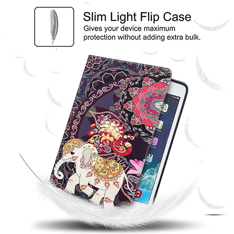 Case for Kindle Paperwhite (6 Inch, 10th Generation 2018 /7th Generation 2015 2016 /6th Generation 2013 /5th Generation 2012), Lightweight Leather Wallet Cover with Stylus Pen, Elephant Tribe