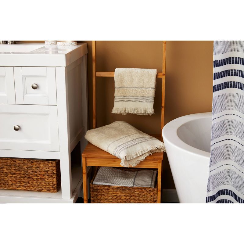 2pc Jude Fringe Hand Towel Set Dark Taupe - SKL Home