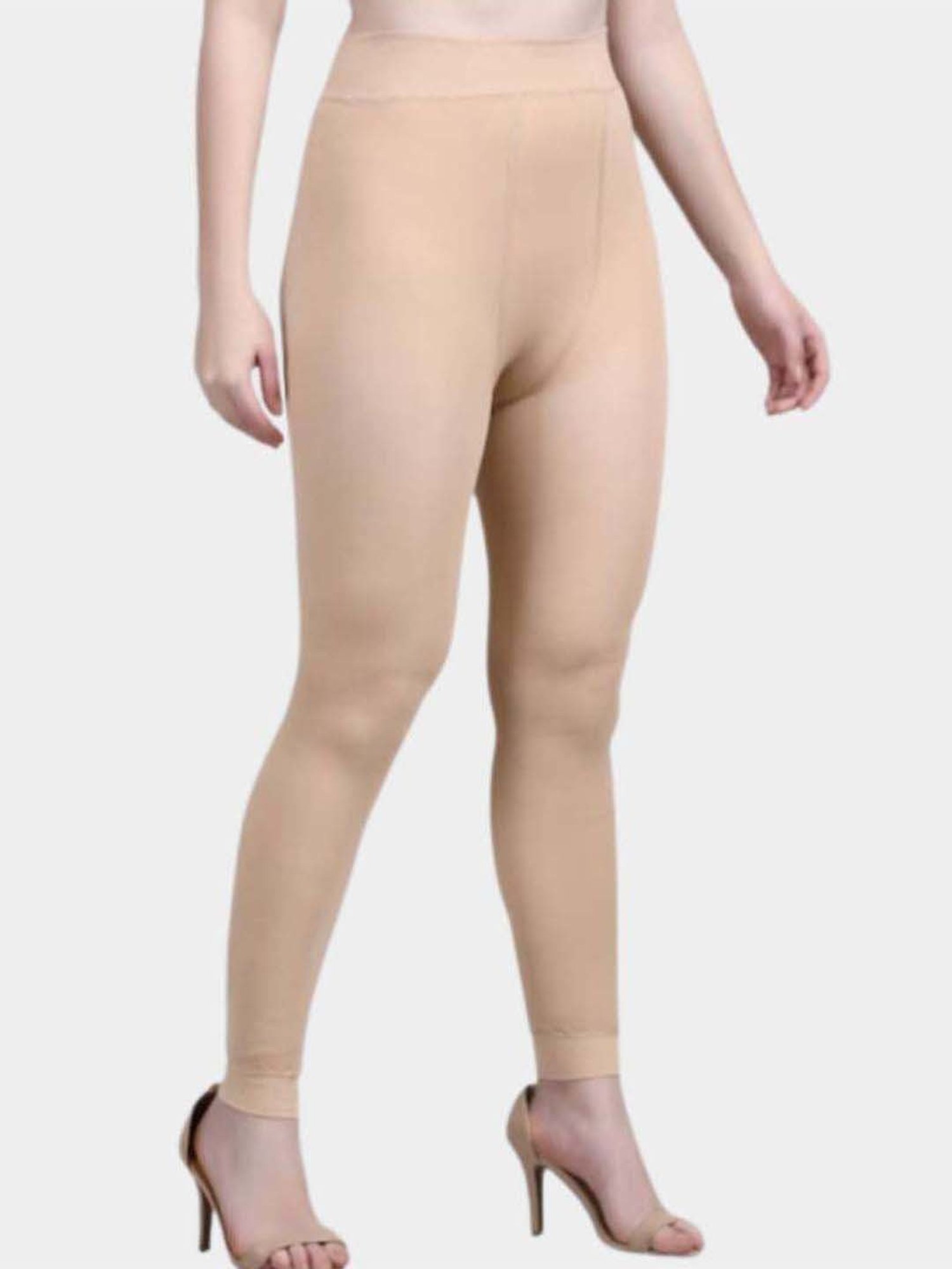 Secrets By ZeroKaata Beige Plain Pantyhose Stockings