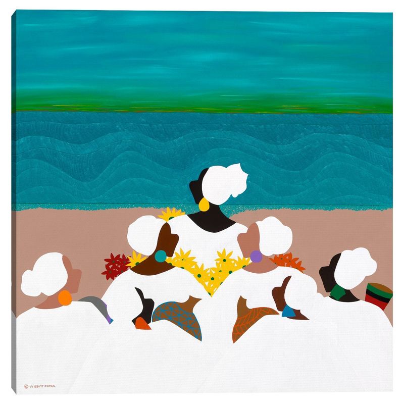 35" x 35" Remembrance Sullivan Island by Synthia Saint James Canvas Art Print - Masterpiece Art Gallery